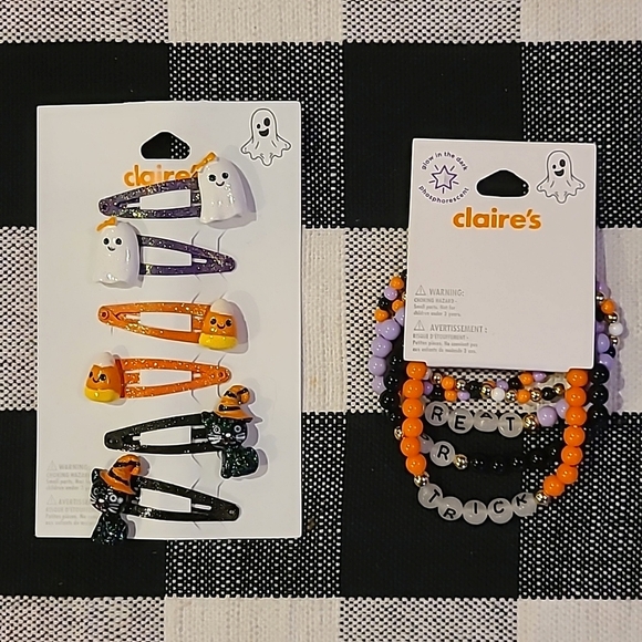 Claire's 2 Piece Halloween Accessories Bundle NWT! GLOW In The DARK! 🖤🧡 - Picture 11 of 11